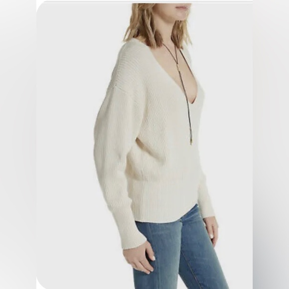 Free People Allure Soft Cream Sweet Ribbed Sweater Size Small - Picture 2 of 10